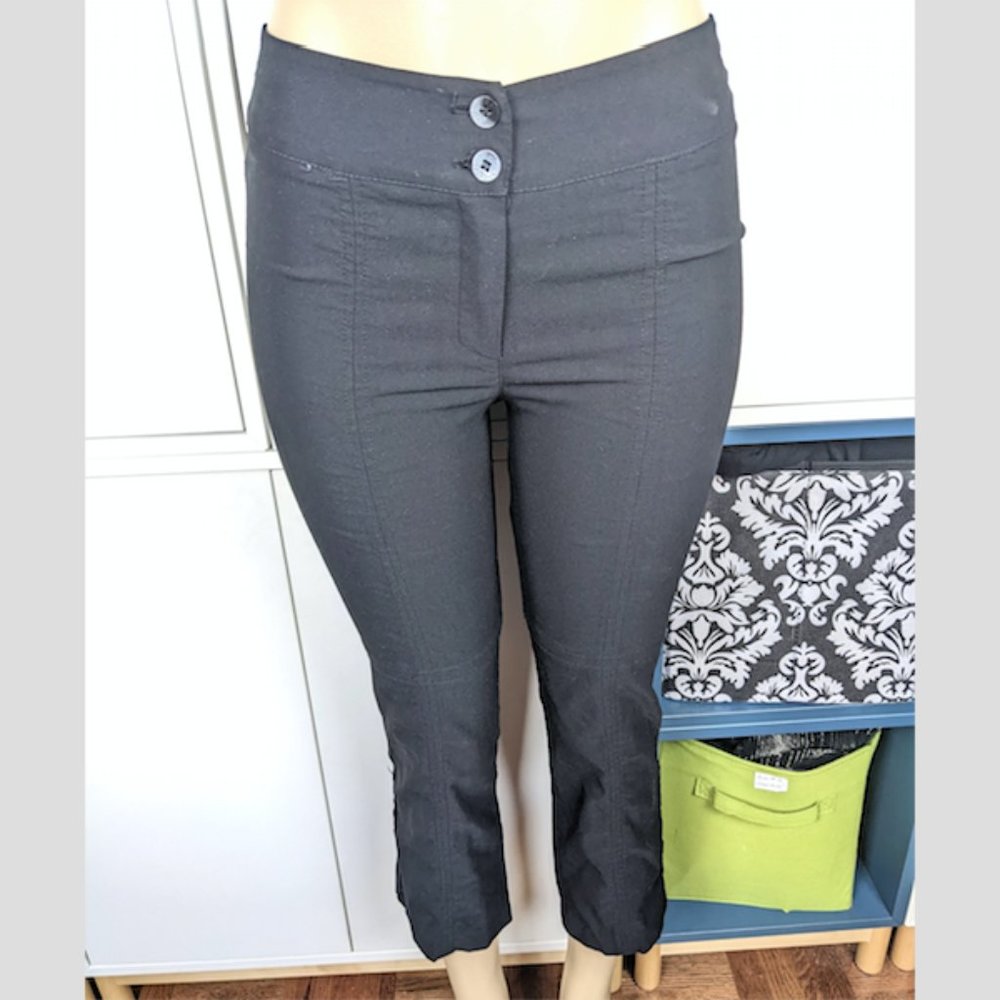 Black Cropped Skinny Trousers
